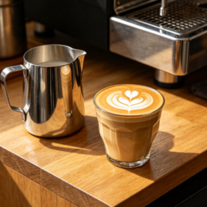 Bright Stainless Steel Spout Coffee Frothing Pitcher