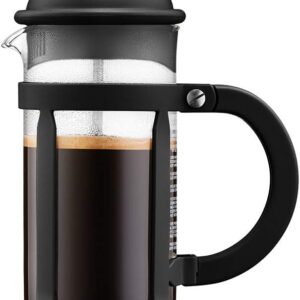12oz  French Press Coffee Maker, High-Heat Borosilicate Glass, Black - Made in Portugal