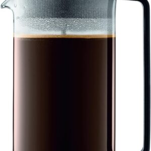 34 oz Brazil French Press Coffee Maker, High-Heat Borosilicate Glass, Black - Made in Portugal
